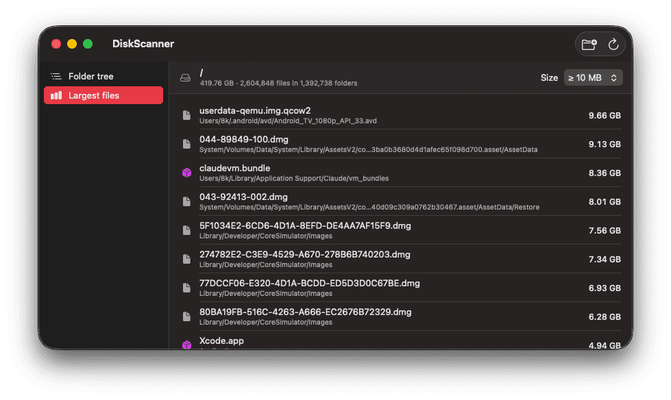 App screenshot