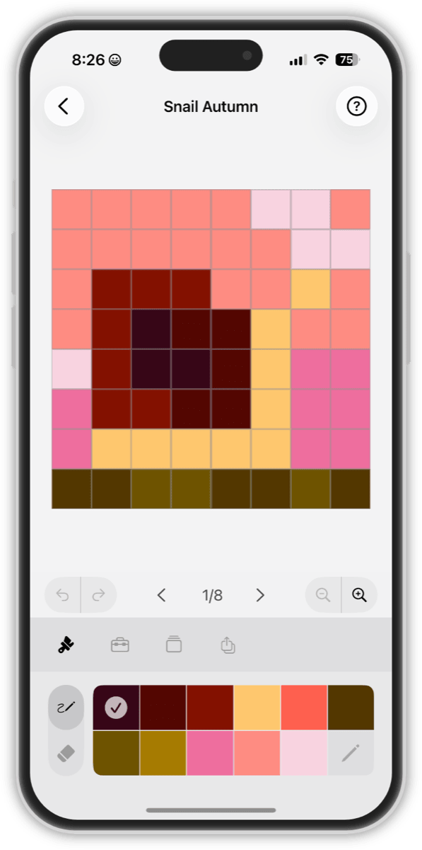 Drawing pixel art by tapping the canvas